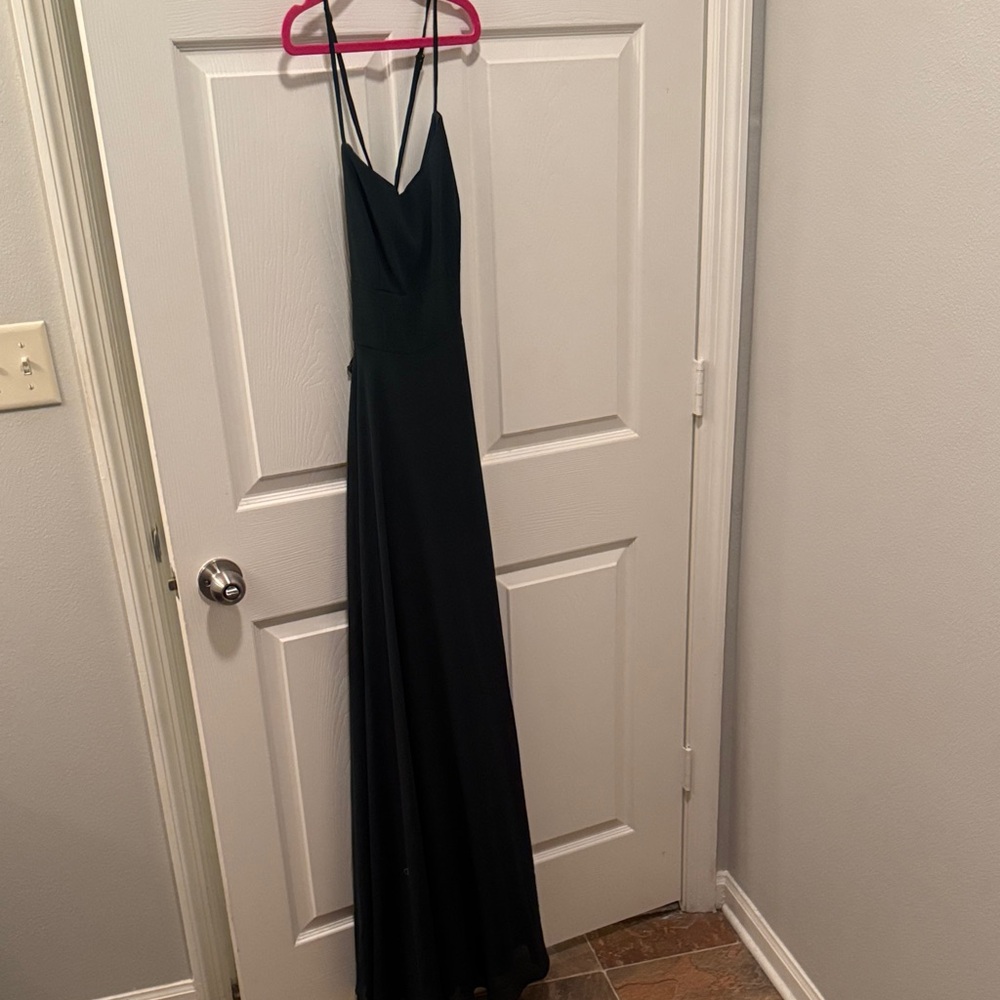 Lulu's Deep Green Spaghetti-Strap Maxi Dress